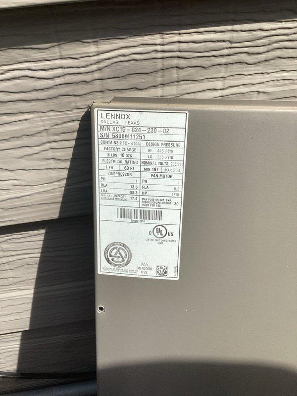Completed scheduled air conditioning preventive maintenance on Lennox XC16 condenser unit. Performed system diagnostics including temperature delta verification, inspected all components for proper operation, and performed coil cleaning to ensure optimal heat transfer and system efficiency.