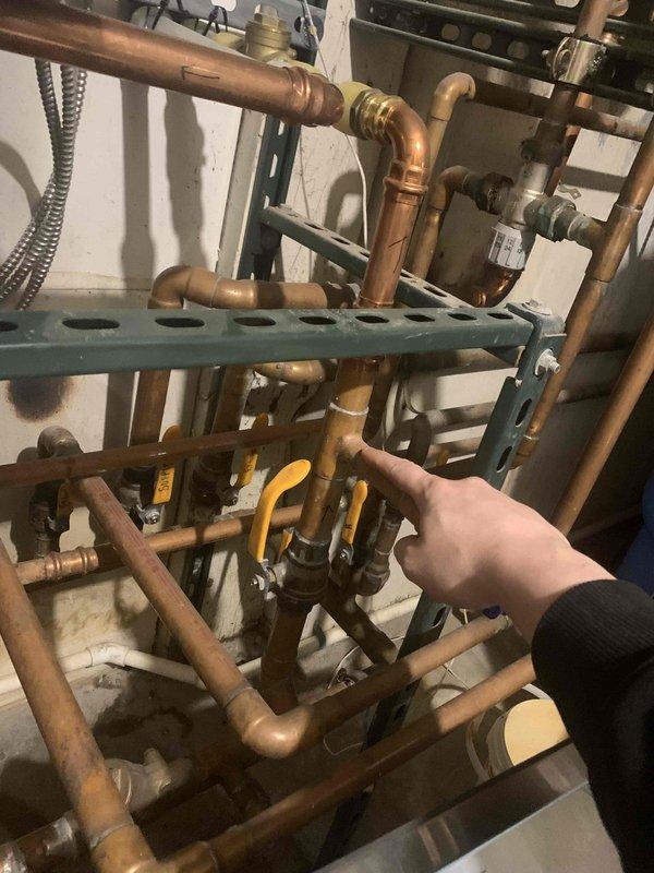 Responded to service call for non-operational in-floor geothermal heating system. Upon arrival, performed diagnostic inspection of the Geo-Flo geothermal heat pump and associated copper piping distribution network. Examined system components including circulation pumps, zone valves, manifold connections, and control unit to identify cause of system failure and restored system to proper operating condition.