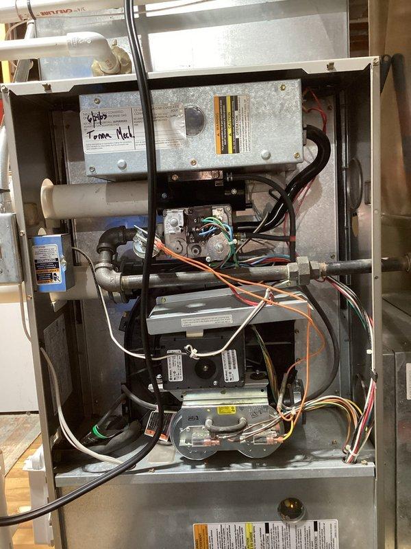 Responded to no heat call on Model #271M furnace. Upon arrival, performed diagnostic testing and confirmed furnace was not producing heat due to failed hot surface ignitor. Conducted combustion analysis using digital diagnostic meter to verify system readings and ensure proper operation parameters. Removed furnace access panel to access internal components and inspected burner assembly, gas valve, and ignition system. Confirmed ignitor failure through visual inspection and electrical testing. Replaced defective hot surface ignitor with OEM replacement part. Reassembled unit, restored power, and cycled system through complete heating operation. Verified proper ignition sequence, flame characteristics, and burner operation. System now heating normally with all safety controls functioning as designed.