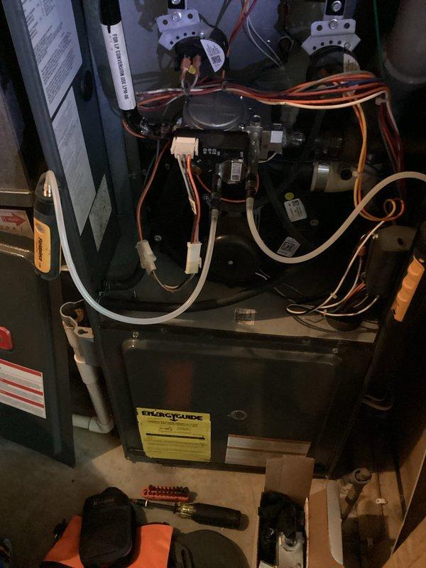 Responded to callback for furnace outage, same issue as previous service visit. Diagnosed failed gas valve assembly and replaced unit, which was determined to be outside warranty coverage. System tested and restored to full operation upon completion.