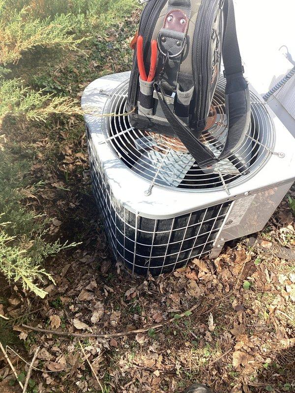 Completed scheduled air conditioning preventive maintenance on residential HVAC system. Diagnosed and replaced two failed capacitors on outdoor condenser unit to restore proper system operation. Installed new air filters as part of routine maintenance service. System tested and confirmed operating within normal parameters following repairs.