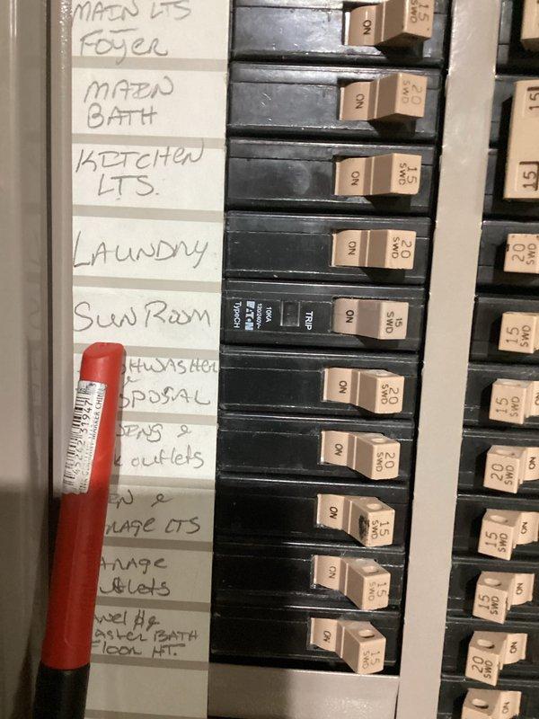 Responded to service call for circuit breaker repeatedly tripping in residential electrical panel. Upon arrival and inspection, diagnosed faulty breaker as the source of the problem. Removed defective breaker and installed new replacement breaker to restore proper circuit protection and functionality.