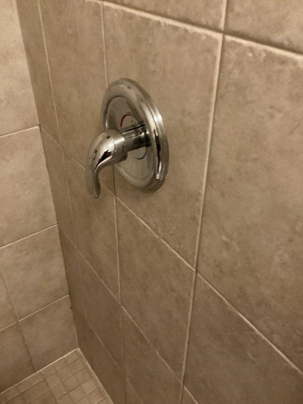Responded to service call for upstairs hallway shower delivering only hot water and laundry room faucet producing hammering noise when turned on fully. Diagnosed faulty Moen 1222 cartridge in upstairs hallway bathroom shower valve preventing cold water flow. Removed defective cartridge and installed new replacement cartridge, restoring proper hot and cold water mixing function to shower. Investigated laundry room faucet water hammering issue and determined cold water supply angle stop valves were not fully open, restricting water flow and causing pressure surge noise. Opened angle stop valves completely, eliminating water hammering sound. All fixtures tested and confirmed operating properly upon completion.