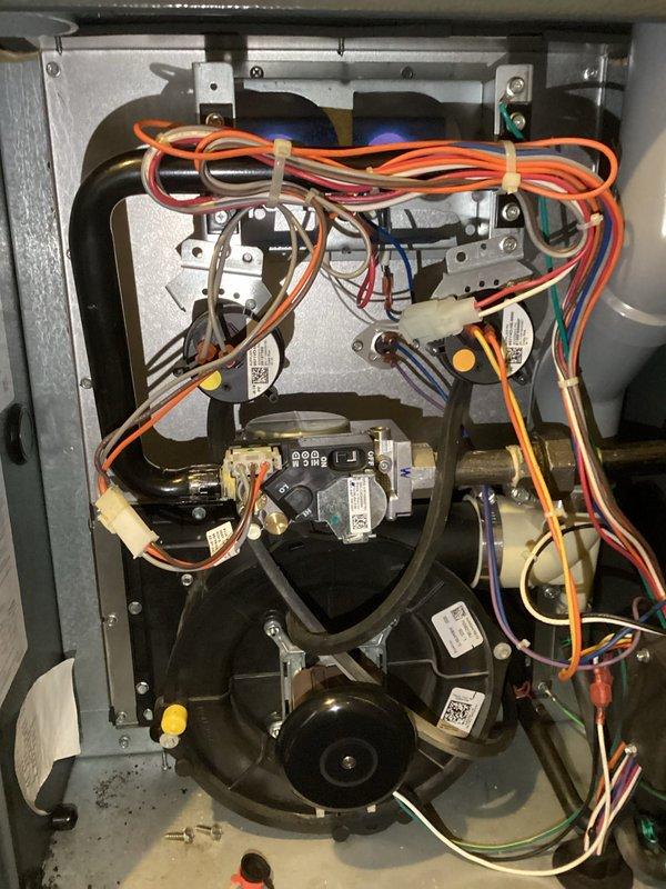 Responded to no heat call on residential Goodman furnace system over 10 years old. Diagnosed failed gas valve preventing burner ignition. Replaced defective gas valve with OEM replacement part, restored heat operation, and verified proper system function. Unit tested and returned to service.