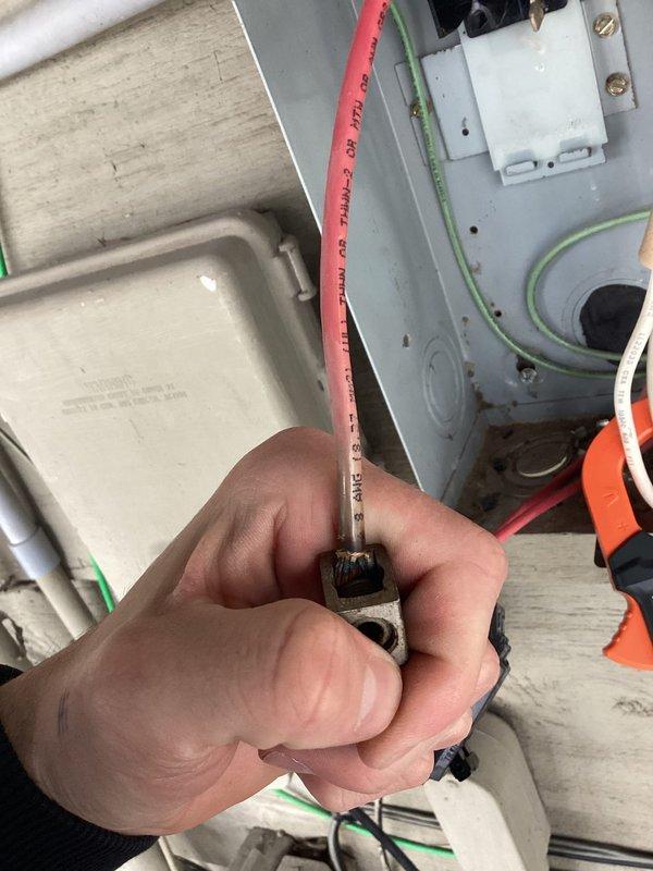 Responded to service call for non-operational hot tub. Upon inspection, discovered faulty disconnect switch with melted interior components, which was preventing power delivery to the unit. Diagnosed the electrical failure and documented the damaged disconnect assembly. Stripped and prepared wiring for replacement work, including proper sizing of conductors. Installed new disconnect switch assembly with appropriate mounting hardware, ground wire connections, and terminal connections. Verified all electrical connections were secure and properly torqued. Provided estimate for completed repair work.