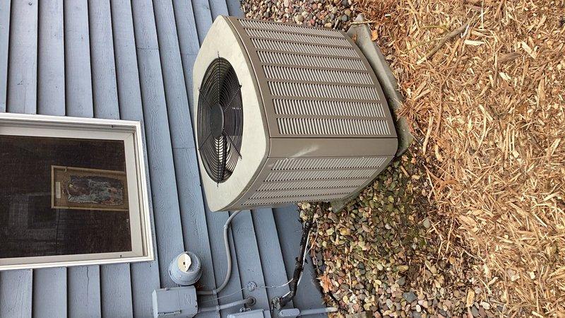 Completed preventative maintenance agreement service on residential air conditioning system. Due to customer's breathing concerns, recommended installation of Apco X Ultra system, which combines UV light technology with carbon capture filtration to improve indoor air quality. Inspected outdoor condenser unit, verified proper operation, and documented equipment condition with photos.