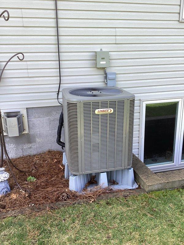 Completed preventive maintenance agreement service on Lennox air conditioning system and Broan fresh air ventilation system. Performed comprehensive inspection and maintenance procedures on outdoor condensing unit, including cleaning condenser coils, checking refrigerant levels, testing electrical connections, and verifying proper system operation. Inspected and serviced fresh air system components, including filter replacement and airflow verification in attic-mounted equipment.