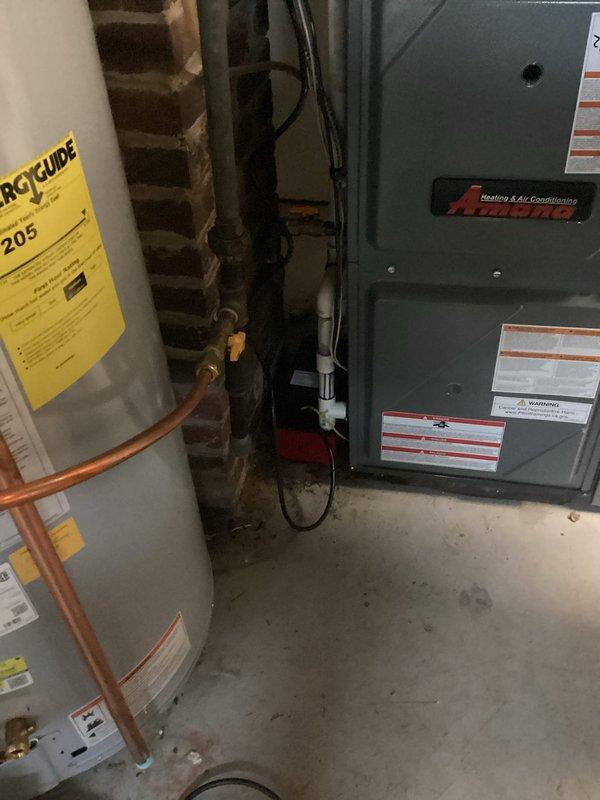 Performed comprehensive air conditioning preventive maintenance agreement service including complete system tune-up. Replaced failed condensate pump with new unit and tested for proper operation. Conducted thorough inspection and cleaning of AC system, verified electrical components and capacitor connections in outdoor unit, and confirmed all equipment operating within normal parameters upon completion.