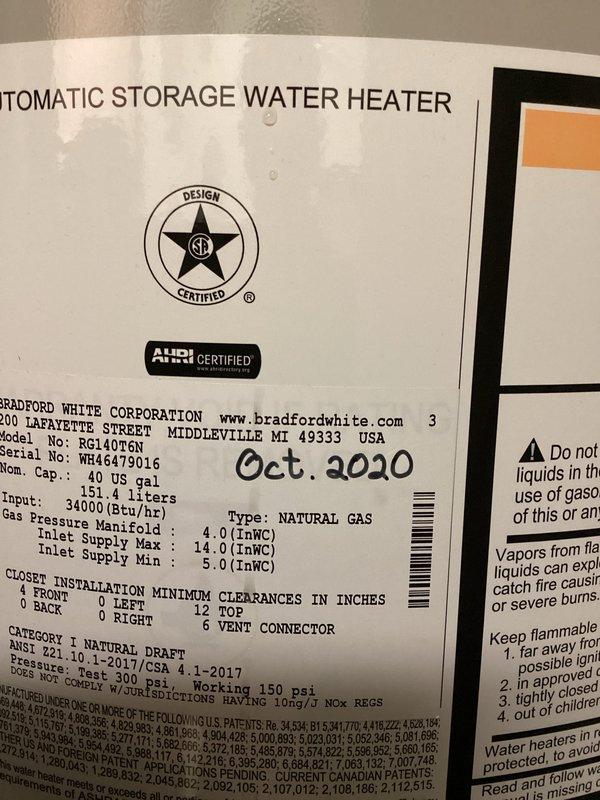 Responded to water heater service call for leaking temperature and pressure relief valve on Bradford White Defender 40-gallon natural gas unit. Successfully replaced faulty T&P valve and verified proper operation with no further leaks detected upon completion.