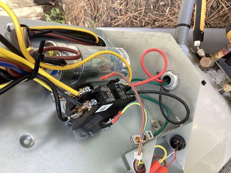 Responded to no cooling complaint with intermittent AC operation. Found extremely dirty air filter restricting airflow, disconnected wire at outdoor unit preventing compressor operation, and malfunctioning thermostat. Replaced air filter, reconnected electrical wiring at outdoor condensing unit, and installed new thermostat to restore proper system operation.
