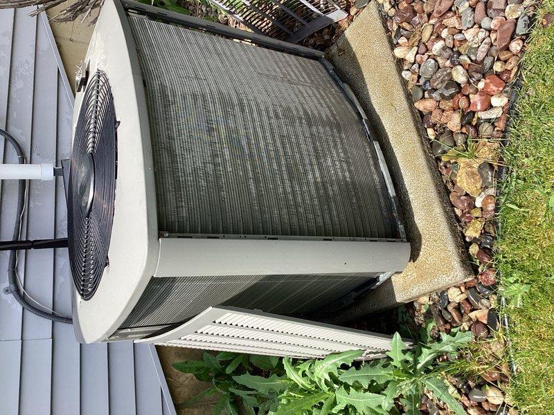 Performed comprehensive preventive maintenance on residential air conditioning system. Unit was found in good operational condition but with heavy dirt accumulation on outdoor condenser coil. Thoroughly cleaned condenser coil to restore proper heat transfer efficiency, inspected electrical components including capacitor, and completed full system tune-up per maintenance protocol.