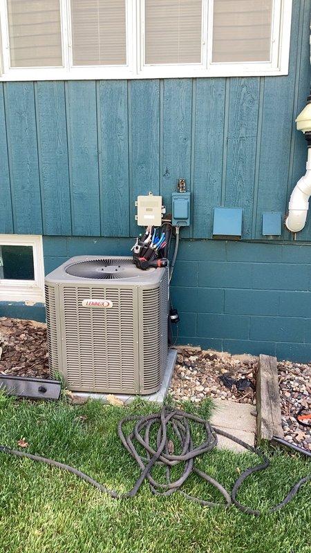 Completed one-time AC tune-up on outdoor condensing unit. During system inspection, identified failed capacitor with low microfarad reading. Replaced defective capacitor with new unit to restore proper compressor and fan motor operation, ensuring optimal system performance.