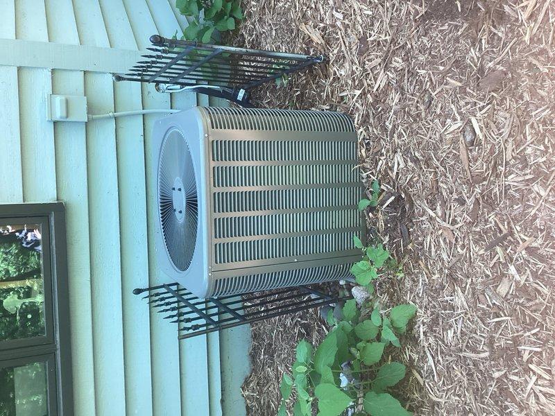 Responded to no cooling call on Lennox air conditioning system. Upon arrival, indoor temperature was 77°F and not decreasing. Outdoor condenser fan was not operating; unit had been shut down since early morning. Diagnosed failed capacitor preventing condenser fan motor operation. Replaced defective capacitor with new component, restoring proper system function. Unit tested and confirmed operational with condenser fan running and system cooling normally.