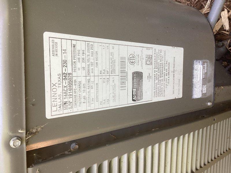 Responded to no cooling call on Lennox air conditioning system. Upon arrival, indoor temperature was 77°F and not decreasing. Outdoor condenser fan was not operating; unit had been shut down since early morning. Diagnosed failed capacitor preventing condenser fan motor operation. Replaced defective capacitor with new component, restoring proper system function. Unit tested and confirmed operational with condenser fan running and system cooling normally.