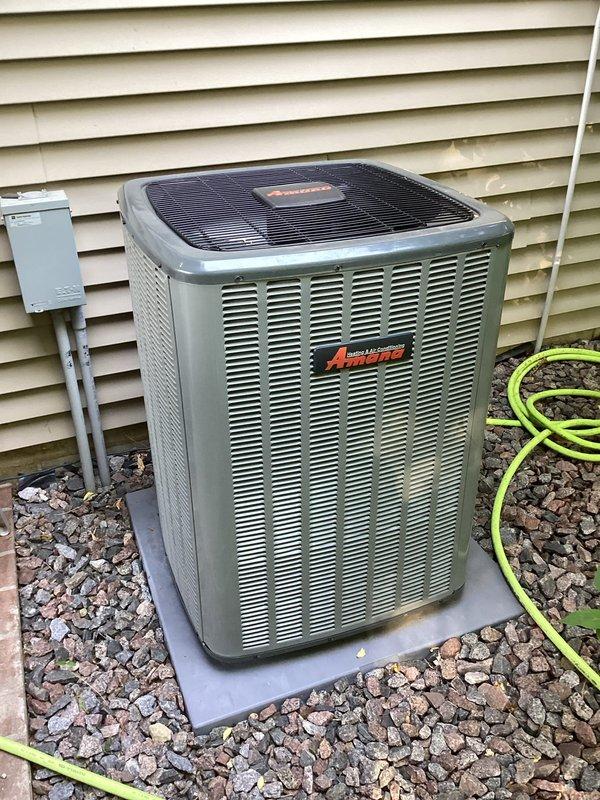 Completed scheduled one-time air conditioning tune-up on residential Amana condenser unit. Performed comprehensive preventive maintenance procedures including inspection of all major components, refrigerant line connections, electrical disconnect, and overall system operation to ensure optimal performance for the cooling season.
