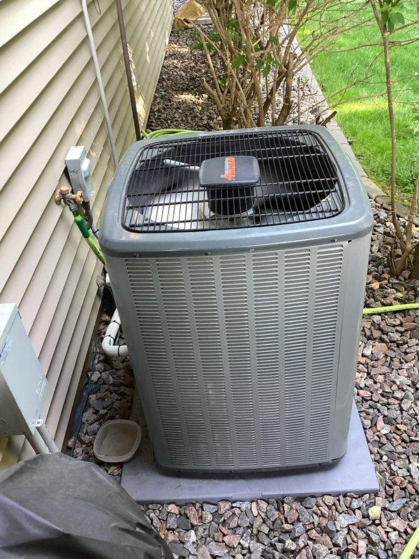 Completed scheduled one-time air conditioning tune-up on residential Amana condenser unit. Performed comprehensive preventive maintenance procedures including inspection of all major components, refrigerant line connections, electrical disconnect, and overall system operation to ensure optimal performance for the cooling season.
