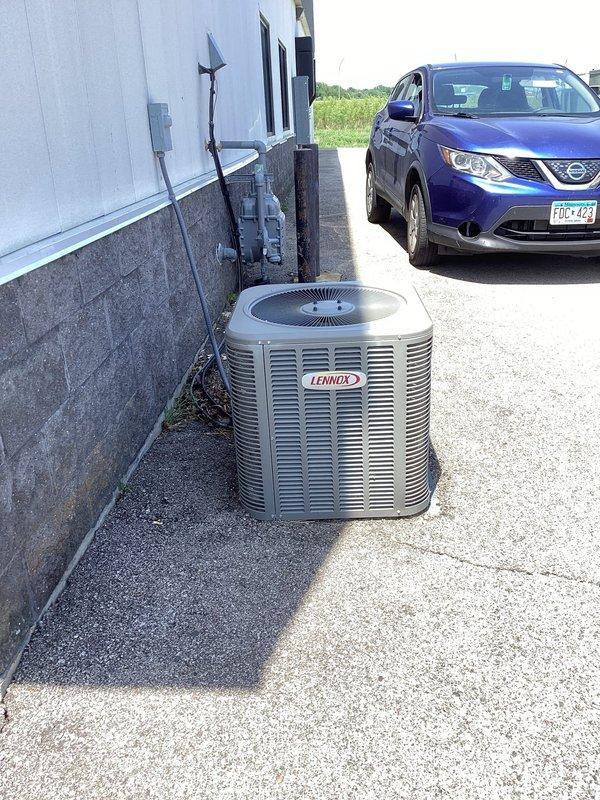 Responded to no cooling call on Lennox air conditioning system. Upon arrival, confirmed unit would not power on. Diagnosed failed low voltage fuse in control circuit. Replaced defective fuse and verified system operation. New fuse held without failure, restoring normal cooling function to the unit.