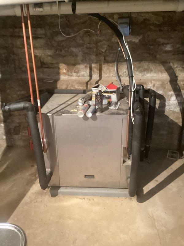 # HVAC Service - Geothermal

Responded to service call for geothermal heat pump system with no heating or cooling capability. Upon arrival, customer had switched to secondary heat source due to system failure. Diagnostic testing identified failed capacitor on geothermal unit as root cause of system malfunction. Removed defective capacitor and installed replacement component. Verified proper system operation and restored geothermal heating and cooling functionality.