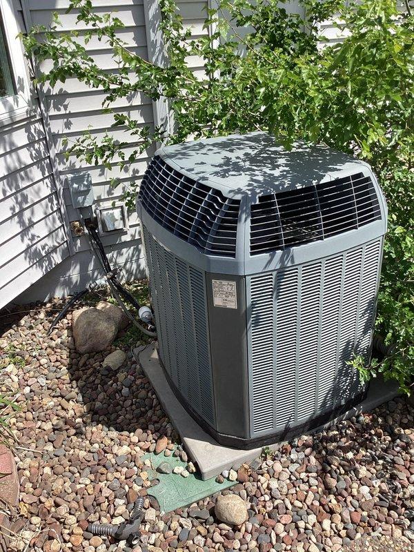 Responded to no cooling complaint on residential air conditioning system. Upon inspection, found system completely empty of refrigerant. Located and repaired refrigerant leak, then recharged system to manufacturer specifications. Verified proper operation and cooling performance before departure.