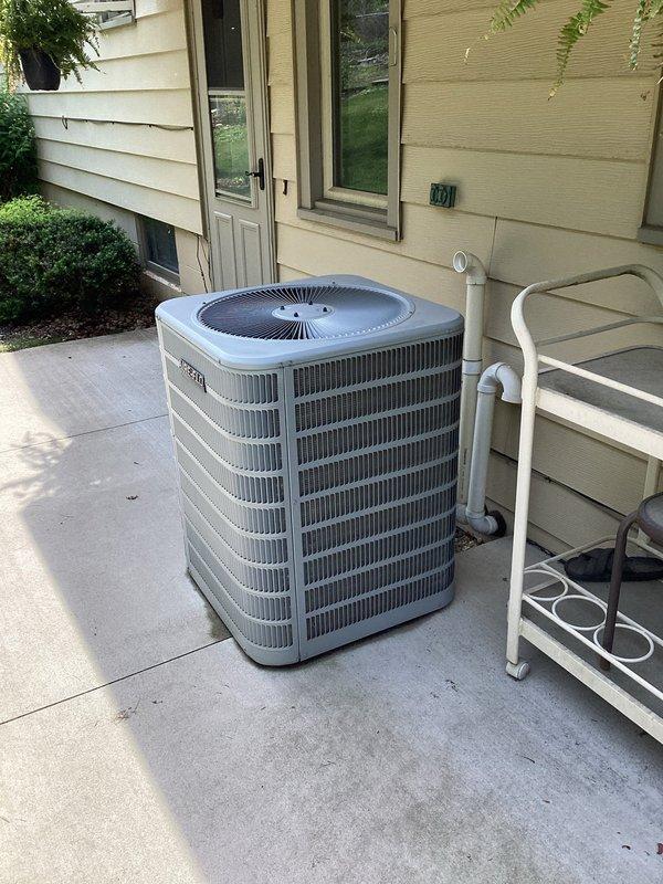 Returned for follow-up inspection after AC unit was found frozen during initial service call. Performed leak check on system and confirmed unit was low on refrigerant. Provided repair quotes to address refrigerant loss and scheduled project manager visit to assess replacement options for aging system.