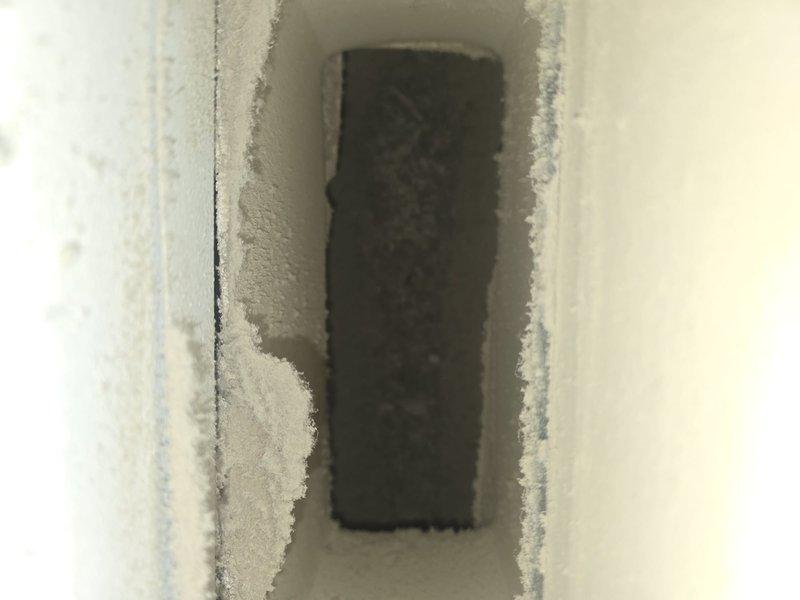 Completed comprehensive duct and dryer vent cleaning service during morning appointment window. Removed significant accumulation of dust, lint, and fibrous debris from air duct system and dryer ventilation components, with heavy buildup observed along duct edges and interior cylindrical vent surfaces. All vents thoroughly cleaned and system restored to optimal airflow condition.