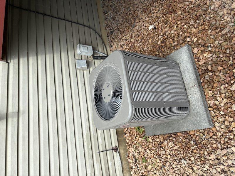 Responded to no cooling complaint on residential air conditioning system. Upon inspection, discovered burnt wiring and failed capacitor at outdoor condensing unit. Removed damaged wire section, installed new wiring connections, and replaced defective run capacitor. Verified proper electrical connections, tested system operation, and confirmed unit cooling properly. System restored to normal operation.