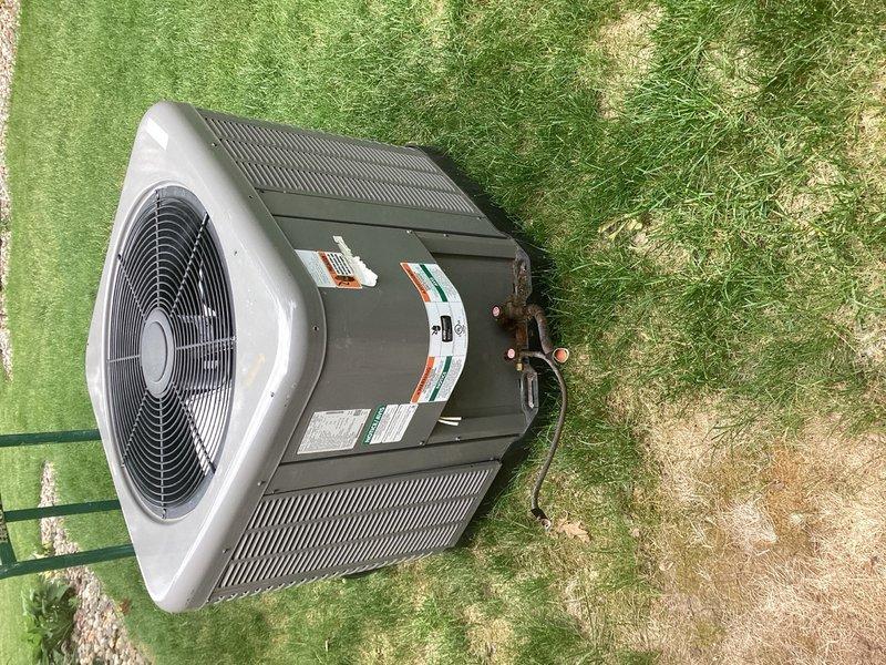 Arrived on-site to assess outdoor air conditioning condenser unit requiring reconnection to existing copper refrigerant lines. Unit had been previously disconnected and required repositioning to properly align with copper piping connections at the building exterior. Provided estimate for complete reconnection service including repositioning of condenser unit and proper hookup of refrigerant lines to restore system operation.