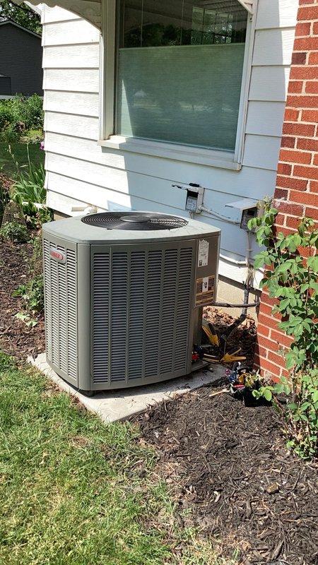 Responded to no cooling complaint on residential air conditioning system. Upon arrival, performed diagnostic inspection of outdoor condensing unit and verified low refrigerant charge as cause of cooling failure. Checked exhaust fan vents and applied protective cover. Due to age of unit (10+ years) and refrigerant loss, referred customer to project manager for consultation on repair options and system evaluation.