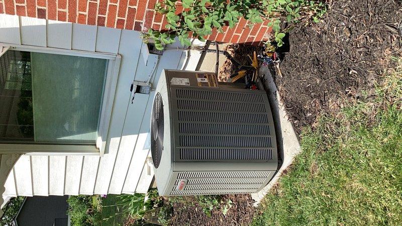 Responded to no cooling complaint on residential air conditioning system. Upon arrival, performed diagnostic inspection of outdoor condensing unit and verified low refrigerant charge as cause of cooling failure. Checked exhaust fan vents and applied protective cover. Due to age of unit (10+ years) and refrigerant loss, referred customer to project manager for consultation on repair options and system evaluation.