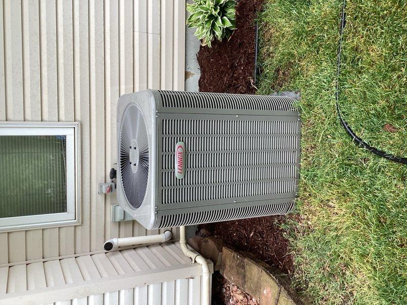 Completed comprehensive preventative maintenance tune-up on residential Lennox air conditioning system. Performed full system inspection, cleaned condenser coils, verified refrigerant charge, tested electrical components, and confirmed optimal operation with no deficiencies found.