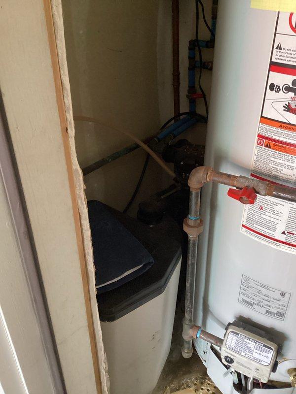 Responded to service call for water pressure irregularities and murky water issues originating from an older Kinetics water softener system. Upon inspection, diagnosed equipment requiring replacement components and provided estimate for installation of a new, appropriately-sized brine tank to restore proper water treatment functionality.