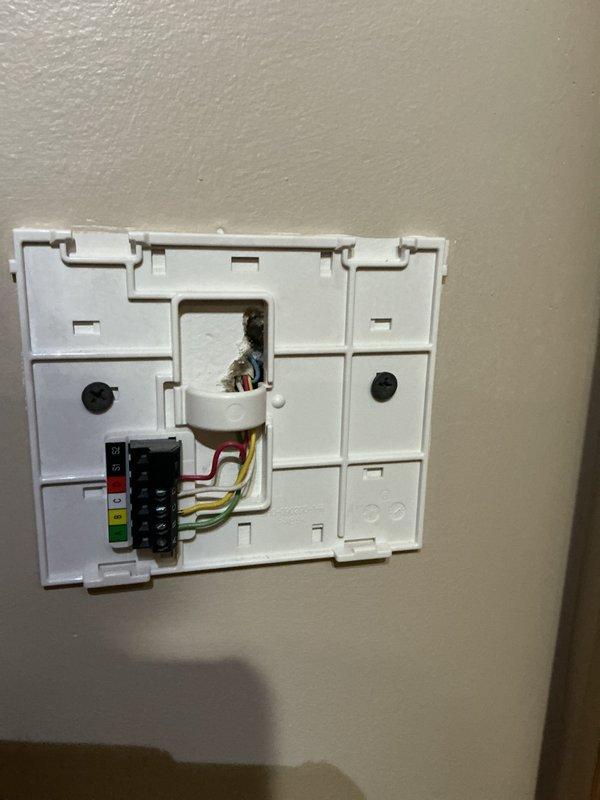 Arrived on-site and performed a free estimate for thermostat replacement. Assessed existing thermostat wiring and connections, documented current system configuration including wire terminals and control board setup. Provided detailed quote for new thermostat installation with unit to be supplied by our company.