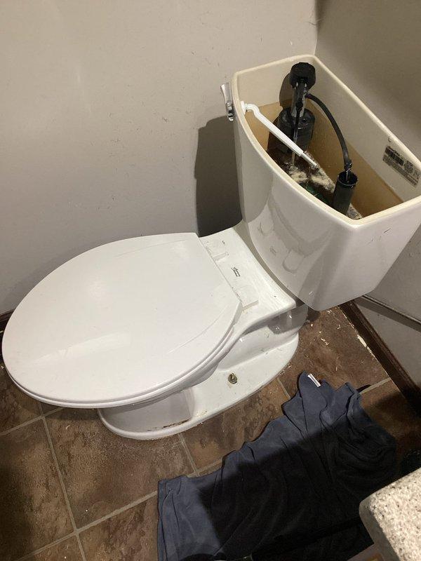 Responded to a clogged toilet with sewage backup into the bathroom. Upon arrival, diagnosed that the blockage was located beyond the toilet fixture in the main drain line. Assessed the situation and determined that specialized drain cleaning equipment would be required to clear the obstruction in the building's plumbing system, resulting in a referral for additional service.