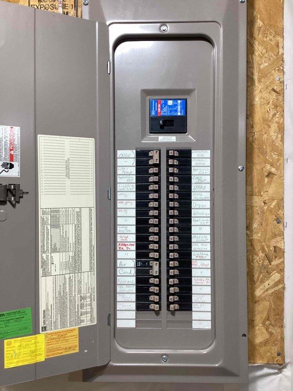 Completed installation estimate for GFCI outlet in bathroom and provided assessment for gas line bonding requirements at meter. Documented existing electrical panel configuration and newly installed standard duplex receptacle with proper grounding.