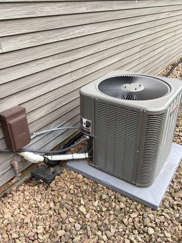 Completed routine preventive maintenance on residential air conditioning system. Performed comprehensive tune-up including electrical measurements with amperage readings at 498, verified system operating temperatures, and inspected outdoor condenser unit. All components found operating within normal parameters.