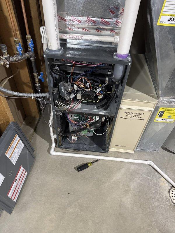 Completed comprehensive furnace and air conditioning tune-up for non-member customer. During maintenance inspection, identified a weak capacitor that was tested and found to be operating below acceptable parameters. Replaced the defective capacitor with new component to ensure proper system operation and prevent potential system failure. All routine maintenance procedures were performed on both heating and cooling systems, including inspection of internal components, electrical connections, and ventilation systems.
