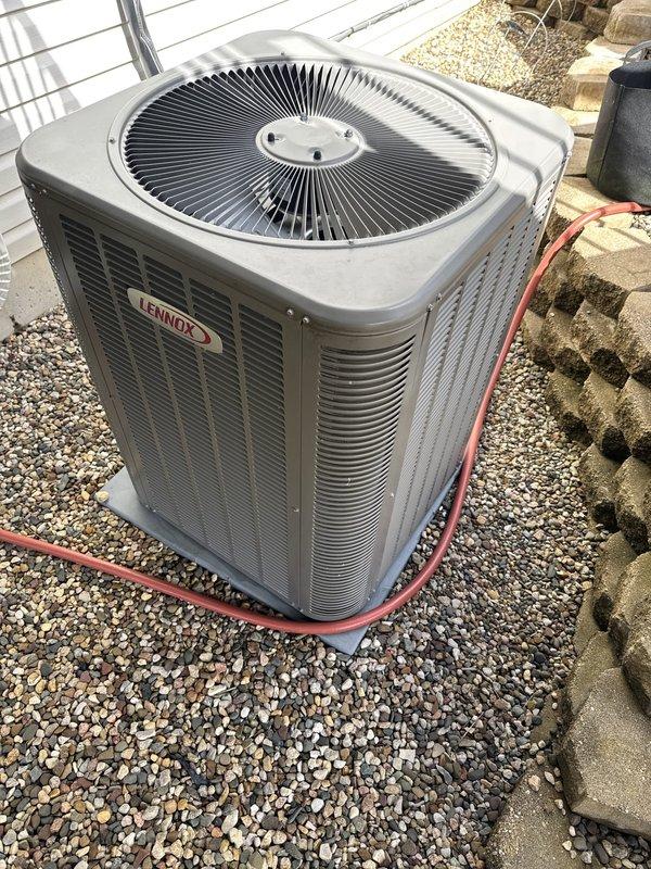 Performed comprehensive one-time air conditioning and air handler tune-up maintenance on Lennox outdoor condenser unit and indoor furnace system. Replaced defective capacitor under warranty coverage to restore proper system operation. Completed full preventative maintenance procedures on both outdoor and indoor HVAC components to ensure optimal performance and efficiency.