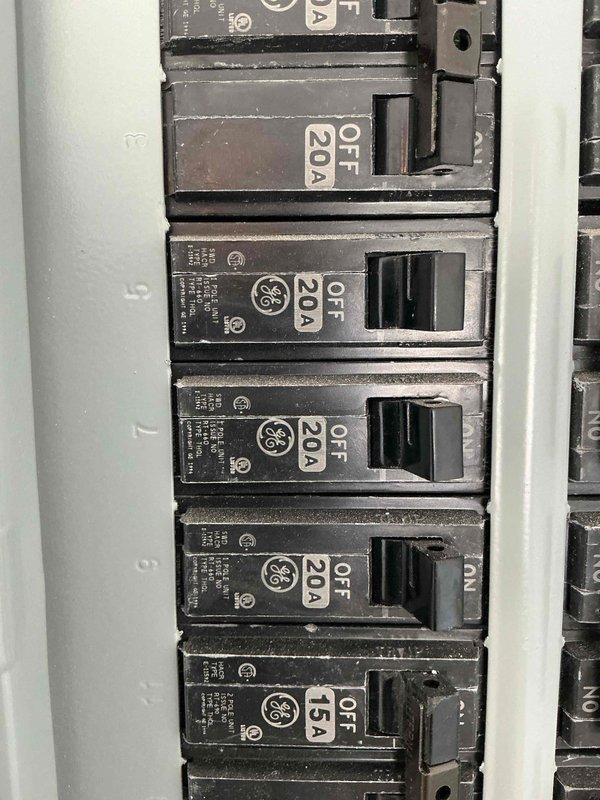 Installed GFCI outlet in garage to provide ground fault protection per electrical code requirements. Replaced standard washer circuit breaker with GFCI breaker in main electrical panel to ensure proper ground fault protection for laundry appliance circuit.