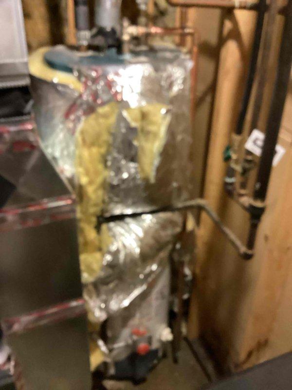 Responded to a water heater leak in the mechanical room. Upon arrival, identified the temperature and pressure relief valve as the source of continuous dripping onto the floor. Removed the faulty T&P valve and installed a new replacement unit. Tested the system to confirm proper operation with no further leaks or dripping detected. Water heater returned to normal function.