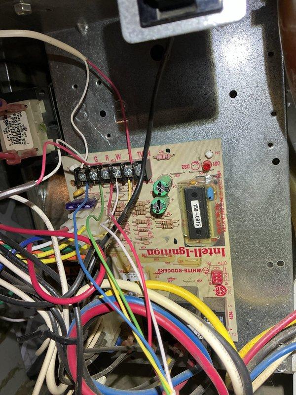 Responded to service call for air conditioning system activating inadvertently when fan was turned on. Diagnosed issue to control board wiring where improper wire stripping had created a short between terminals. Re-stripped affected wire to proper specifications, secured connection at terminal block, and verified all wire terminations on the control board assembly. Cycled system through multiple operations to confirm proper function of both fan and compressor circuits with no further cross-activation issues.