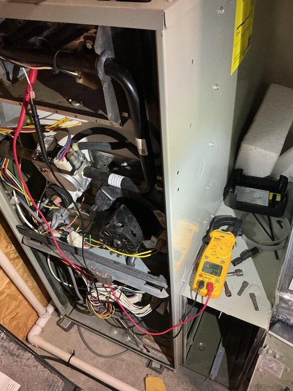 Responded to no heat call on furnace system. Upon inspection, identified dirty flame rod and corroded burners preventing ignition. Cleaned flame rod to restore proper flame sensing capability and cleaned corroded burners to ensure proper combustion. Tested system operation and confirmed unit firing properly with normal heat output. System restored to full operational status.