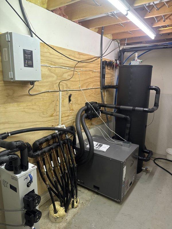 Responded to no-heat call for geothermal system that was operational the previous day but failed to start. Performed comprehensive system diagnostic including geothermal heat pump, Lennox furnace air handler, manifold distribution system, electrical components, and all interconnected mechanical systems. Testing revealed no faults with geothermal equipment or associated components; system restored to normal operation with all parameters within specifications.