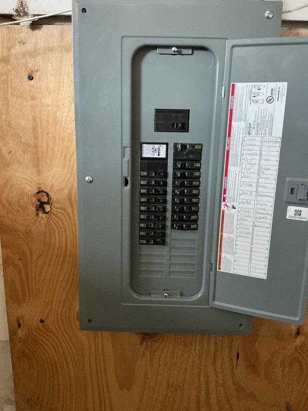 Responded to callback for power loss issues following recent electrical panel upgrade. Upon arrival, found downstairs lighting circuit, television outlet, stove, and multiple miscellaneous receptacles without power. Troubleshooting revealed loose connections at the electrical panel affecting multiple branch circuits. Tightened all affected circuit breaker connections and verified secure terminations at bus bars. Restored power to all affected circuits. Tested all outlets and lighting fixtures to confirm proper operation. Verified panel connections and left system fully operational.