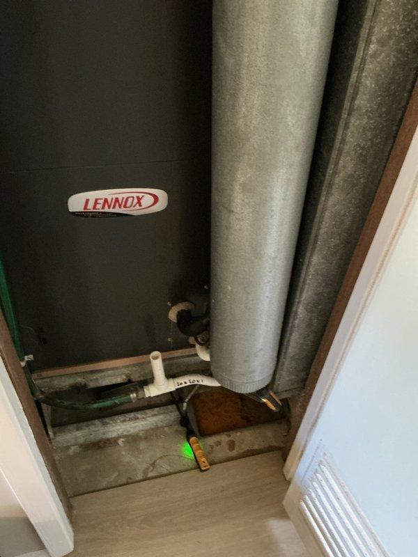 Completed one-time air handler tune-up on Lennox HVAC system. Performed standard maintenance procedures on both outdoor condenser unit and indoor air handler, inspecting all components, verifying proper operation, and documenting equipment condition with photos.