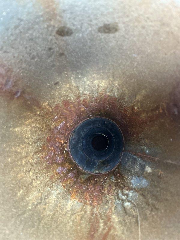 Responded to no heat call and diagnosed failed pressure switch causing furnace malfunction. Furnace was recirculating flue gas due to pressure switch failure, creating unsafe operating conditions. Replaced defective pressure switch and restored unit to proper operation. Inspection revealed significant rust and corrosion on flue pipe and roof jack assembly. Used borescope camera to document interior pipe conditions showing advanced deterioration and mineral deposits. Recommended complete roof jack replacement to address corrosion issues and ensure safe venting of combustion gases.