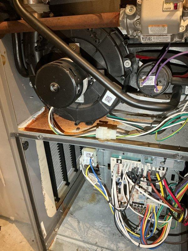 Performed comprehensive one-time air handler tune-up and maintenance service. Completed full system inspection of internal components including blower motor assembly, electrical control board, and all associated wiring connections. Installed new filter and verified proper operation of all mechanical and electrical systems.