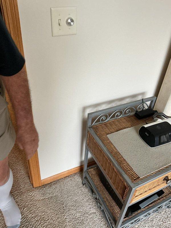 Responded to service call for light fixture replacement and outlet inspection. Upon arrival, assessed existing electrical outlets and discussed additional outlet installation requirements. Accessed attic space to fish new electrical wire from existing outlet location down wall cavity to new outlet position on same wall. Prepared and presented estimate for proposed electrical work to add outlets throughout residence.