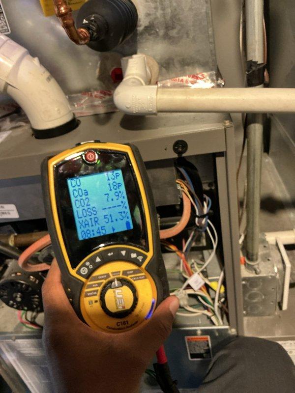 Performed comprehensive furnace tune-up and preventive maintenance inspection. System diagnostics completed using digital meter to verify proper temperature differentials and operational parameters across heat exchanger and blower assembly. All readings within manufacturer specifications. Replaced air filter, inspected electrical connections, checked gas pressure, verified blower motor operation, and examined condensate drain system. No deficiencies found; unit operating efficiently and safely.