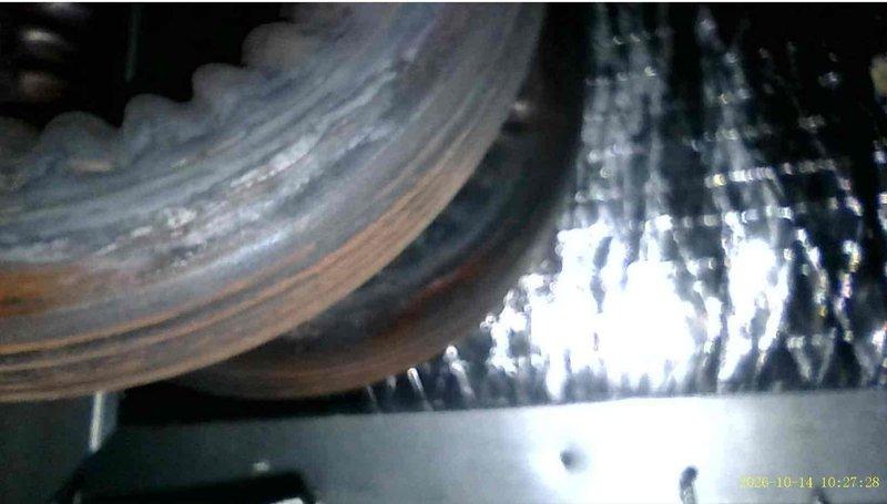 Responded to a furnace humming noise complaint, performed routine maintenance, and replaced the air filter with the correct size. Inspection camera findings revealed rust and wear on the blower wheel assembly, indicating the blower motor may need replacement.