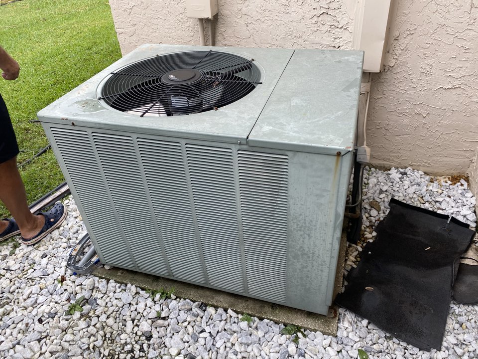 Completed service call on older Rheem AC system in sunrise florida, system needed a new condensation pump and wire fixed. Made repair to system checked operation of pump and system now is cooling 